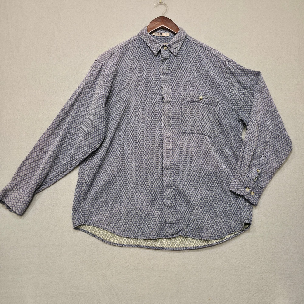 Evan-Picone Sport Mens Blue‎ Long Sleeve Button Up Shirt Size Large